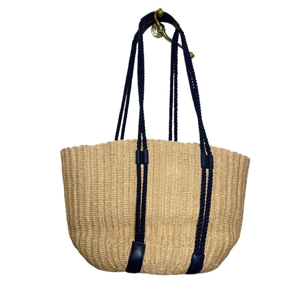 NWT J.Crew Woven Straw Market Tote – Rope Handles, One Size - Picture 5 of 7